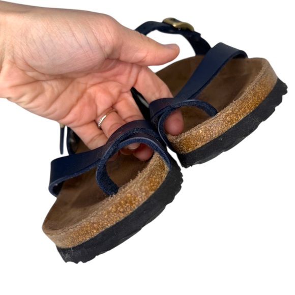 Betula by Birkenstock navy blue gold Mia softbed Sandals size 39 - Picture 3 of 16